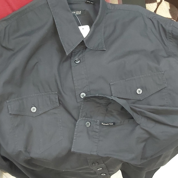 Kenneth Cole Black sports/dress shirt - Picture 7 of 14